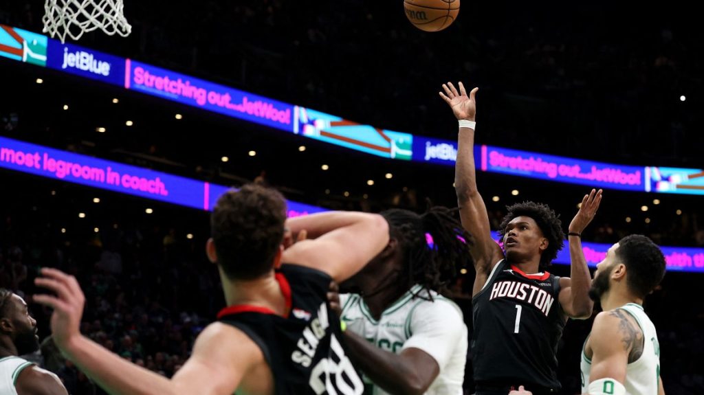 Rockets shoot down NBA champions Celtics, Lakers slay Hornets