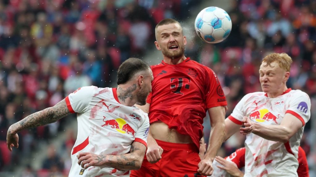 Poulsen’s late strike delays Bayern title party in draw at Leipzig